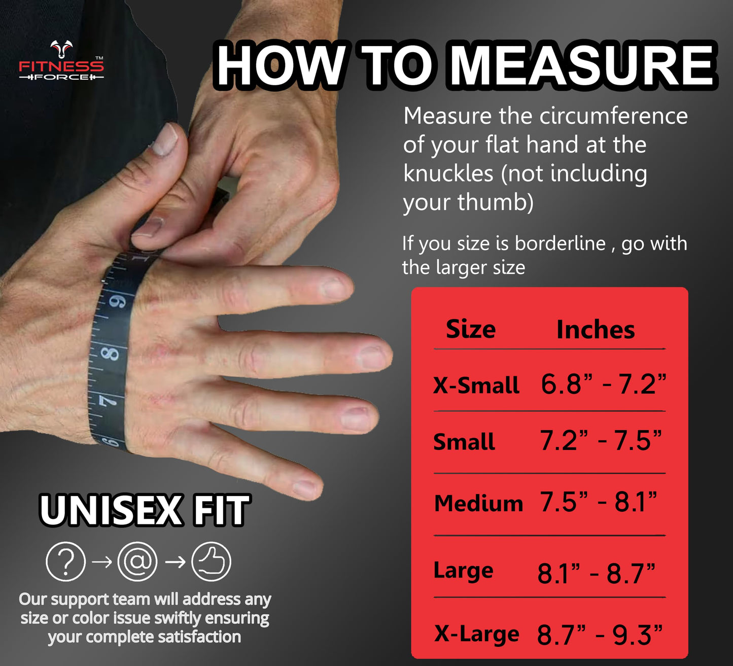 FITNESS FORCE Workout Gloves for Men & Women Partial Weight Lifting Non-Slip Gym Gloves, Lifting