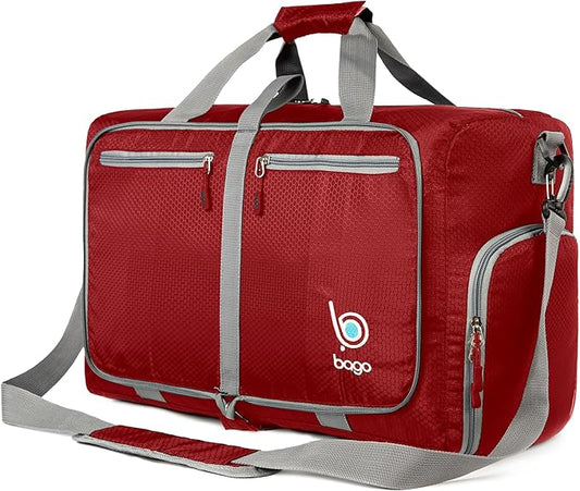 Bago Foldable Duffel Bags for Traveling Women & Men - 40L Sports Packable Duffle Bag for Travel
