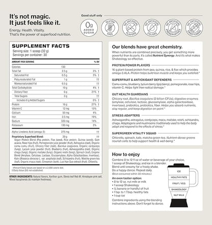 Shakeology 0g Added Sugar Plant Based Protein Powder Blend, Gluten-Free Shake with Vitamins and Minerals ??Helps Support Healthy Weight Loss, Lean Muscle, Gut Health ??Vanilla, 30 Servings