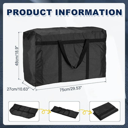 Extra Large Duffle Bag, 30 x 19 x 11 in Travel Big Duffle Bag with Zipper Handle Storage Foldable Waterproof Lightweight Bag for Women Men Travel Moving Camping (Black)