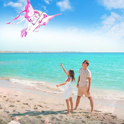 JOYIN 43.3'' Giant Unicorn Kite Easy to Fly for Kids and Adults with 262.5 ft String, Large Beach Kite for Outdoor Games and Activities