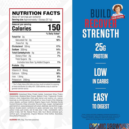 RYSE Loaded Protein Powder - Little Debbie Cosmic Brownie - 25g Whey Protein Isolate & Concentrate with Prebiotic Fiber & MCTs - Low Carb, Low Sugar, Digestive-Friendly - 27 Servings / 2 lb Tub