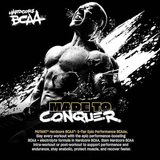 Mutant Hardcore BCAA - Pre, Intra or Post Workout ??BCAA Next Level branched-Chain Amino Acids Supplement ??Hydration + Recovery - 30 Serving - Mango