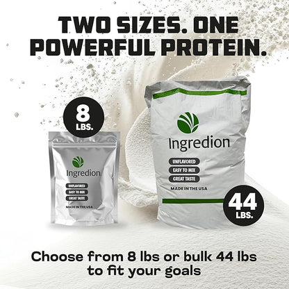Pea Protein Powder ??44 lb Plant-Based Protein ??Isolate Powder for Beverages, Snacks, Shakes ??Clean, Unflavored Taste ??Diet-Friendly and Easy to Digest ??Resealable Pouch