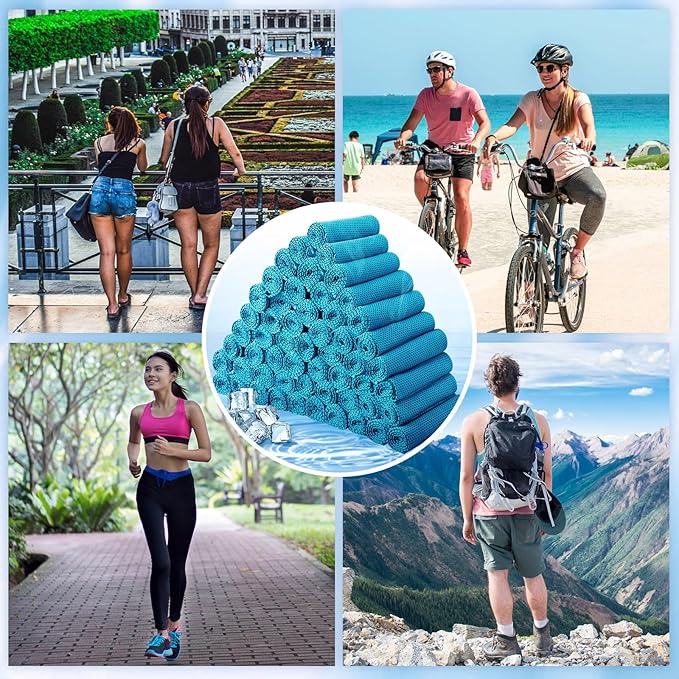 Honoson Cooling Towel Bulk - Neck & Face Cool Chilly Towels Microfiber Breathable Sport Sweat Rag for Gym, Yoga, Travel, Camping, Running, Outdoor