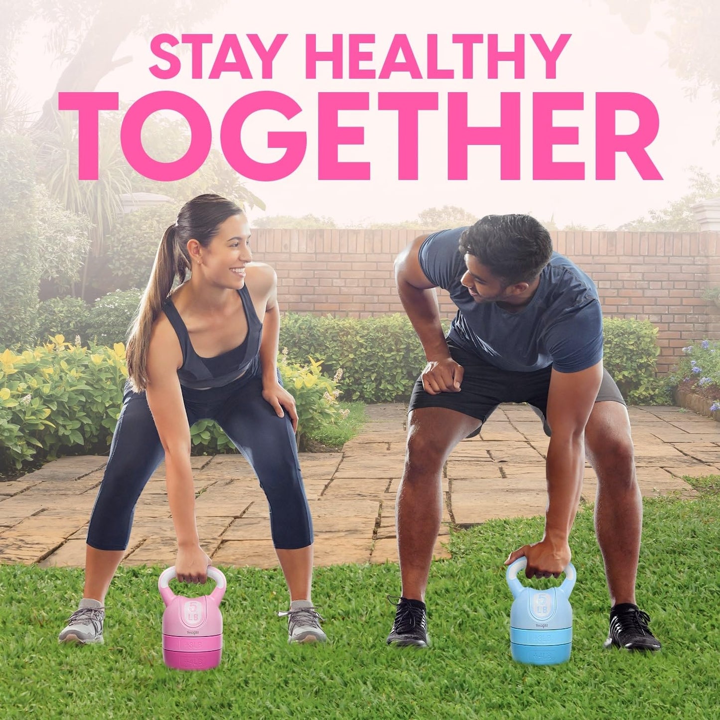 Yes4All Adjustable Kettlebell for Women – Pink Home Gym Set, 5lb–12lb Adjustable Weight, Compact