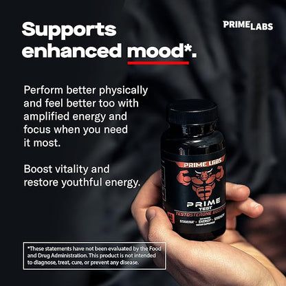 Prime Labs Testosterone Supplement for Men (2-Pack) - Stamina, Endurance, Energy, & Strength - Men's Testosterone Booster & Workout Supplement - 120 Caplets