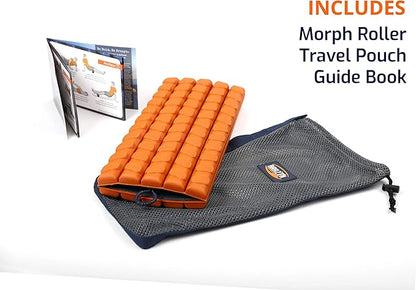 Morph Foam Roller (Alpha-Orange): Collapsible Travel Foam Roller for Pain Relief, Workout Muscle Recovery, Back Massager, Deep Tissue Leg Massage, Back Cracker, Stretcher; Small, Portable