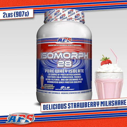 APS Nutrition IsoMorph 28 Protein Powder | Pure Whey Isolate | Cold Pressed, Ultra- Filtered, & Ion Exchange Isolates | 28g Protein | 2 Pound (Strawberry Milkshake)