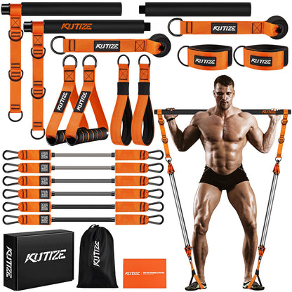 KUTIZE Pilates Bar Kit with Resistance Bands, Heavy Duty Pilates Equipment for Men, Training Bands