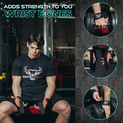 BEAST RAGE Lifting Wrist Straps for Weightlifting, Straps Gym Grip Power Workouts Lifting Straps