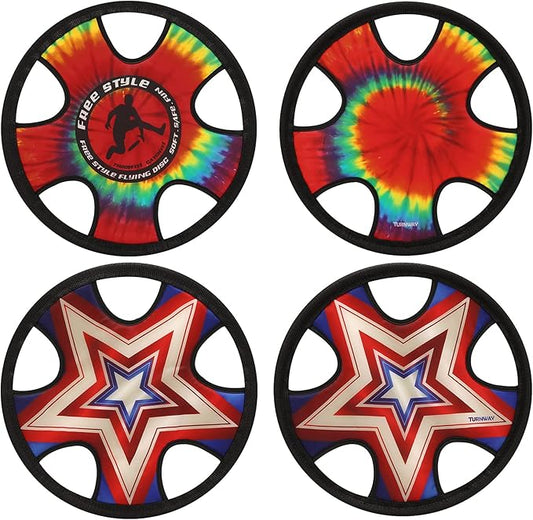 Outdoor Two Soft Frisbee Throwing Disc, Flying Disc, Flying Saucer for Man and Woman in Yard, Beach, Lawn, Camping, Pool (Neon Lamp + Shield)