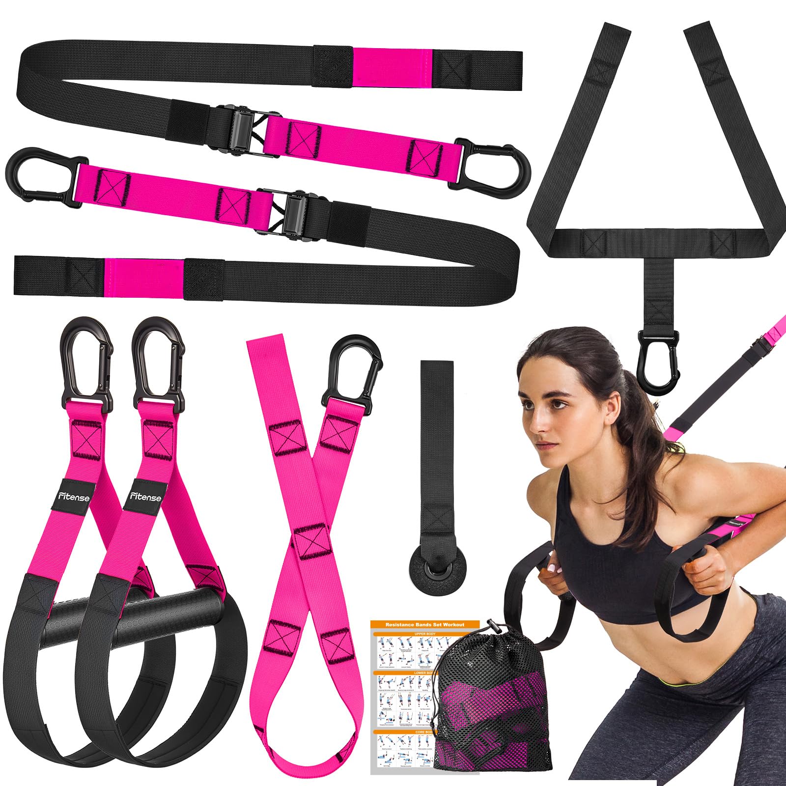 Home Resistance Training Kit, Suspension Trainer Straps with Adjustable Extension, Door Anchor, and