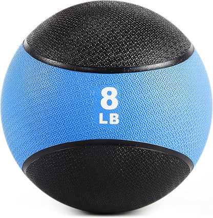 RitFit Weighted Medicine Ball - Non-Slip Rubber Shell & Dual Texture Grip - Workout Exercise Ball for Core Strength, Balance Training, Coordination Fitness - Multiple Weights & Colors