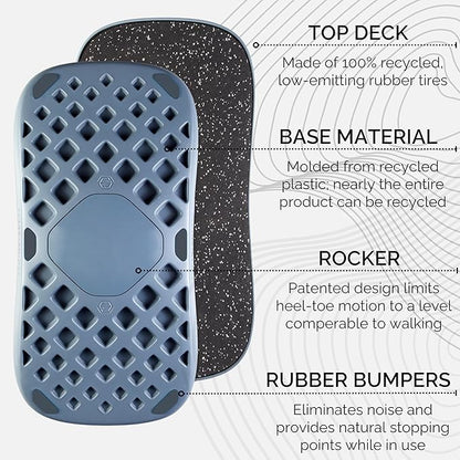 FluidStance Adult Balance Board for Standing Desk - Anti Fatigue USA Made 360 Degree Rocker Wobble Board as Exercise Equipment to Increase Focus & Movement - Sustainable Anti-Slip Plane Standing Board