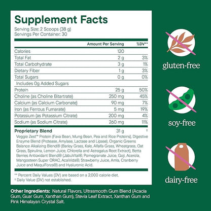 Nutranelle - Plant Based Protein Powder - 25 g Vegan Protein Powder with 30 Servings - Blended Rice & Pea with Superfoods & Amino Acids - Zero Sugar - Chocolate