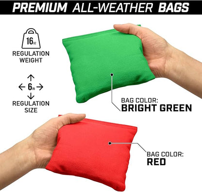 GoSports 4 ft x 2 ft Regulation Size Wooden Cornhole Boards Set - Includes Carrying Case and Over 100 Optional Bean Bag Colors