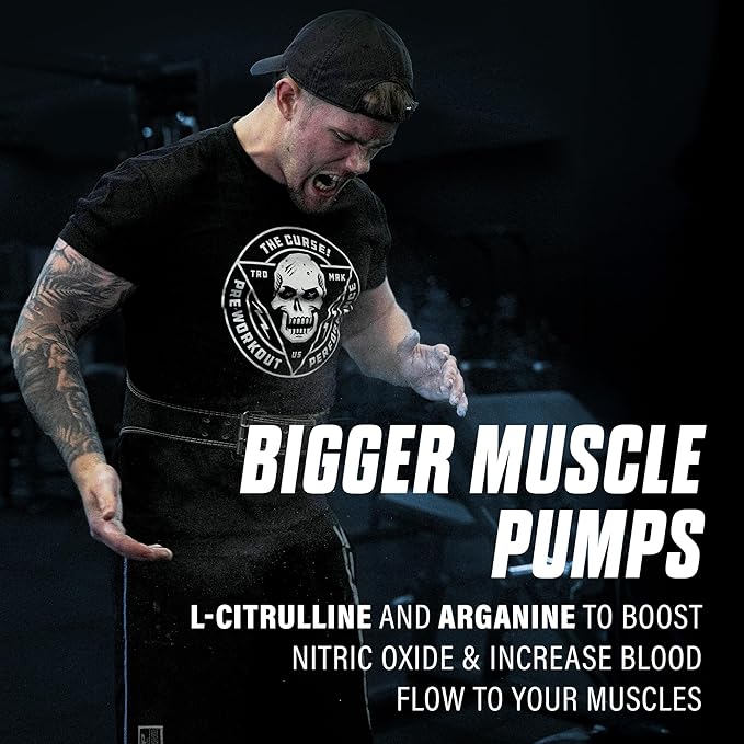 JNX SPORTS The Curse! Pump ??Stim-Free Pre-Workout | Peach Mango 40 Serves | Caffeine-Free Pump Pre Workout, Non-Stim Nitric Oxide Preworkout for Men & Women