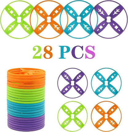 Outside Toys for Kids Ages 4-8, 28 Pack Flying Discs Supplement Set - Compatible with Most Handheld and Foot-Powered Flying Disc Toys, Includes 4 Vibrant Colors, Must-Have for Flying Disc Enthusiasts