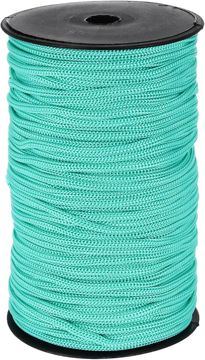 MECCANIXITY 3/16 Inch Polypropylene Rope Braided Ropes, 328ft Nylon Rope Hollow Utility Cord for Clothesline, Camping, Hiking, Outdoor, Teal Blue