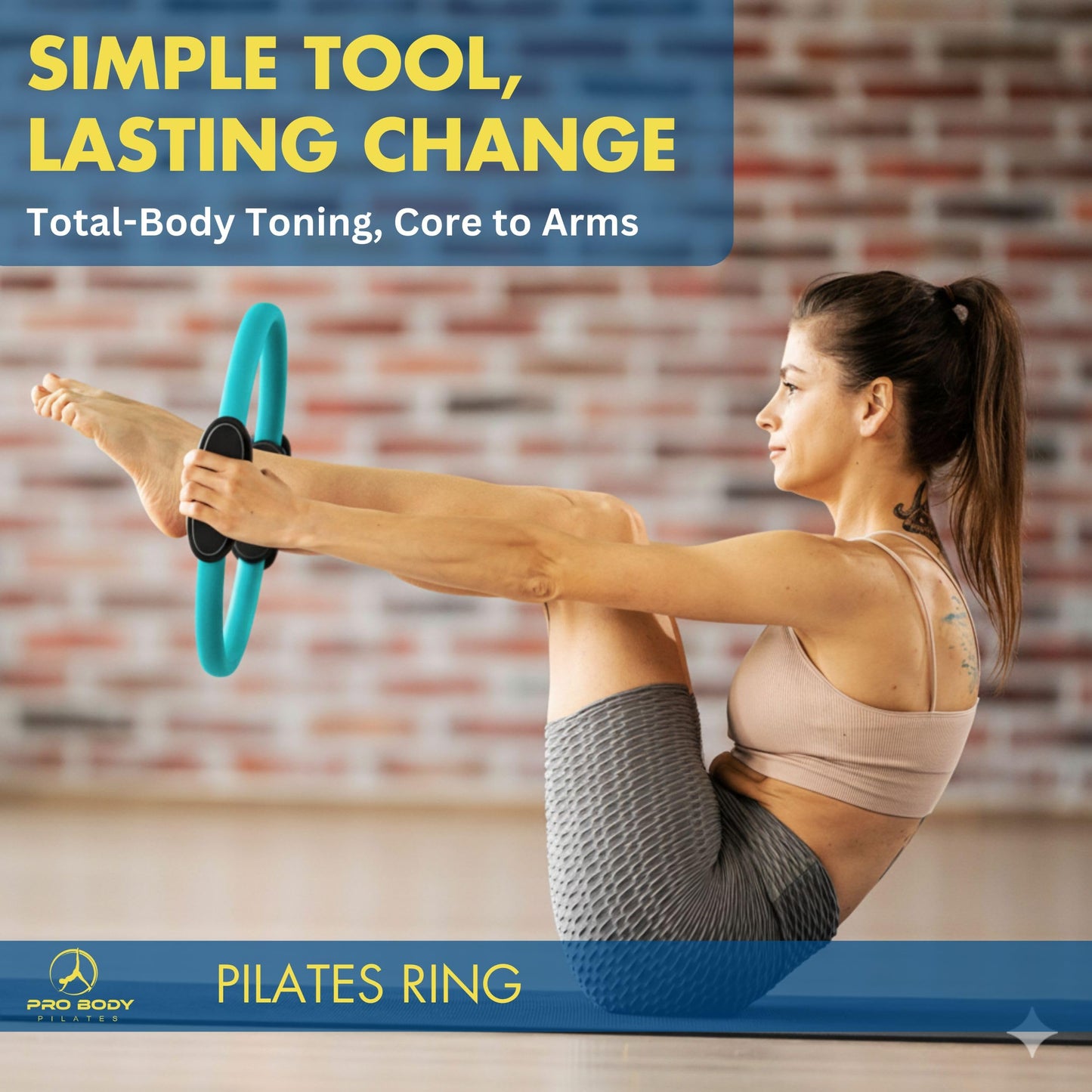 ProBody Pilates Circle - 14 Inch Magic Circle Pilates Ring (Blue)