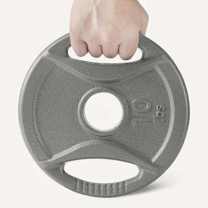 Amazon Basics 2-inch Olympic Grip Weight Plates, 10lb Weights, Compatible with Olympic 2-inch