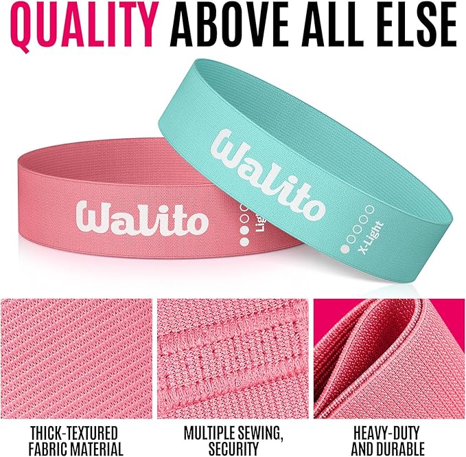 Fabric Resistance Bands for Working Out - Booty Bands for Legs -Glutes Training for Women and Men - Exercise Bands for Squats, Yoga, Physical Therapy -Home Gym Fitness
