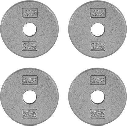 CAP Barbell Standard 1-Inch Cast Iron Weight Plates - Singles & Sets | 1.25-50 lbs | Multiple Options
