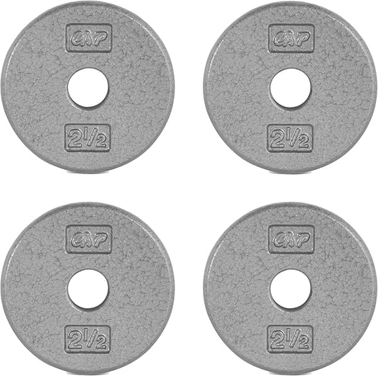 CAP Barbell Standard 1-Inch Cast Iron Weight Plates - Singles & Sets | 1.25-50 lbs | Multiple Options
