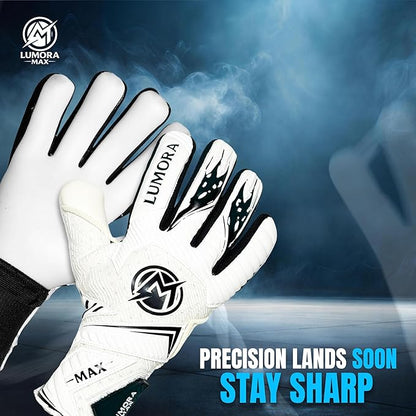 Goalkeeper Gloves-Professional Negative Cut Goalie Gloves with Contact Max Grip, 4mm Foam Padding & Airprene Backhand| No Finger Save, All-Weather Performance. Sizes (7-10)
