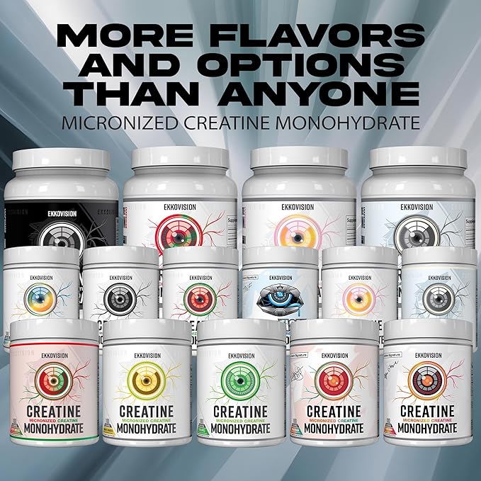 Ekkovision Creatine Monohydrate Powder, Micronized, Cherry Limeade, Pre Workout & Post Workout Supplement for Men & Women, Energy Support, Easy to Mix in Shakes, Smoothies & Beverages, 50 Servings