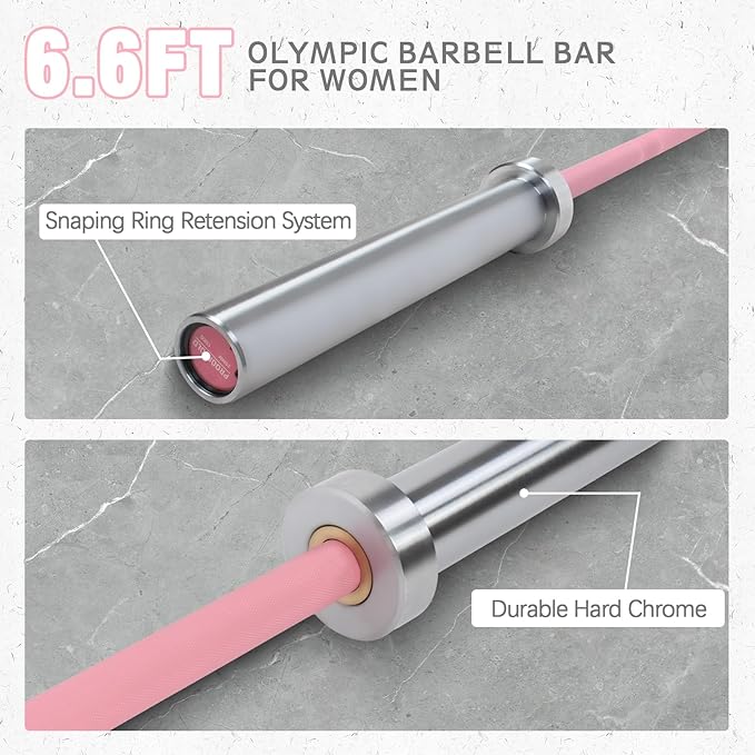 PROOFGOLD 6.6ft/7ft Olympic Barbell Bar 35Lb(15kg)/45LB(20kg) Barbell,Bench Press Bar for Squats and Deadlifts,Olympic Weight Bar for Home Gym,Womens Mens barbell(2inch),500LB/700LB/1000LB