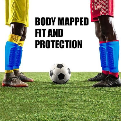 Soccer Shin Guards for Kids Youth Adults, Shin Guard Soccer Sleeves for 2-18 Years Old Boys Girls Men, Calf Compression Sleeve with Honeycomb Pads, Espinilleras de Futbol para Hombres