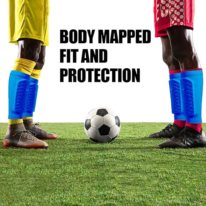 Soccer Shin Guards for Kids Youth Adults, Shin Guard Soccer Sleeves for 2-18 Years Old Boys Girls Men, Calf Compression Sleeve with Honeycomb Pads, Espinilleras de Futbol para Hombres