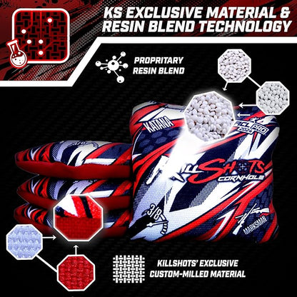 Killshots Cornhole | Katana Series | Limited Edition | ACL Certified Cornhole Bags | Premium Quality | Dual-Speed | Durable & Weather Resistant | Set of 4 Bags
