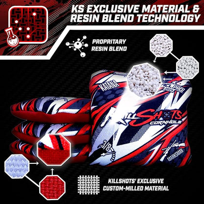 Killshots Cornhole | Katana Series | Limited Edition | ACL Certified Cornhole Bags | Premium Quality | Dual-Speed | Durable & Weather Resistant | Set of 4 Bags