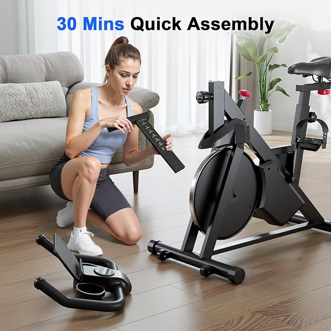 Superun Exercise Bike, Stationary Bikes for Home Gym with 32-Level Magnetic Resistance, 300LBS Capacity Indoor Cycling Bike with Comfortable Seat, LED Display