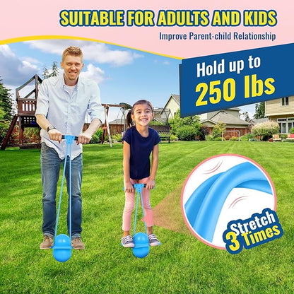 FAHKNS Pogo Ball for Kids - Sturdy Pogo Stick Alternative，Jumping Toy for Ages 4-12 with Handle，Safe Hopper Ball for Outdoor Play, Boys & Girls