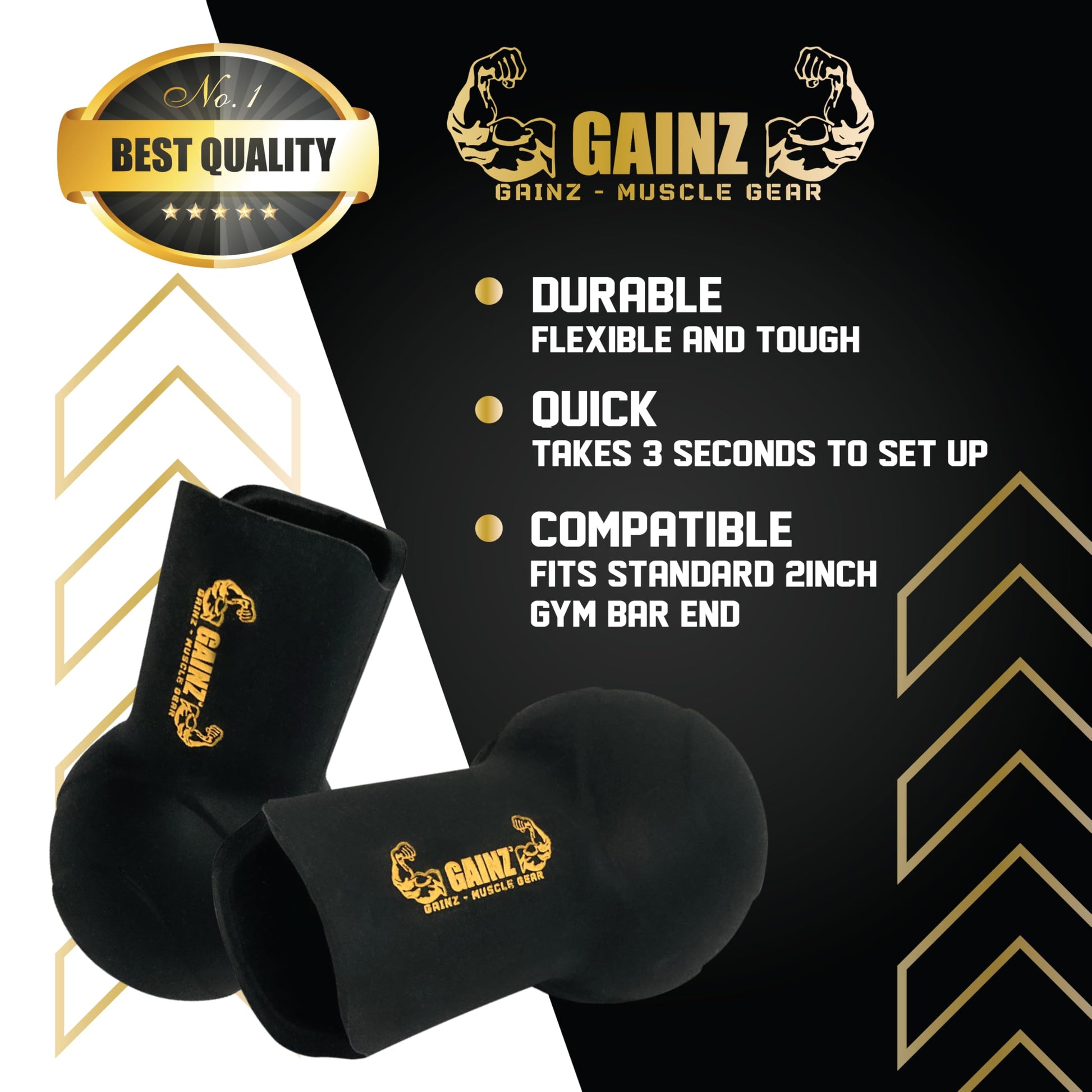 Gainz Landmine Row Barbell Attachment - T Bar/V Bar, 360° Swivel Rotation, Fits Standard 2-Inch Gym