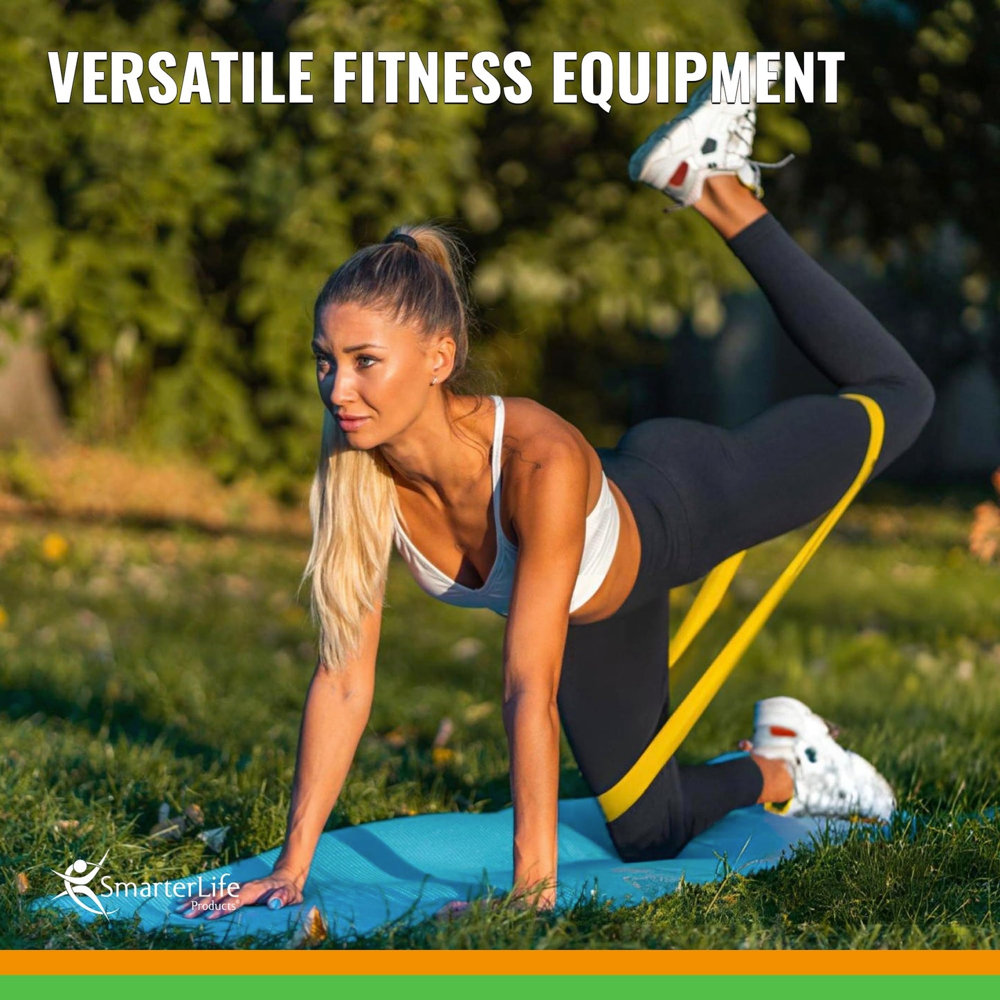 SmarterLife Resistance Bands Set of 5 Extra Wide Latex-Free Exercise Bands