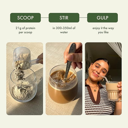 No Nonsense Plant Protein | Organic Brown Rice & Pea Isolate | Easy Digestion | 24G Protein/Serving | Gluten & Lactose Free | (Chikmagalur Mocha, 500g)