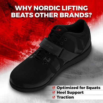 Nordic Lifting Squat Shoes for Men - Deadlift & Lifting Shoes MEGIN Black