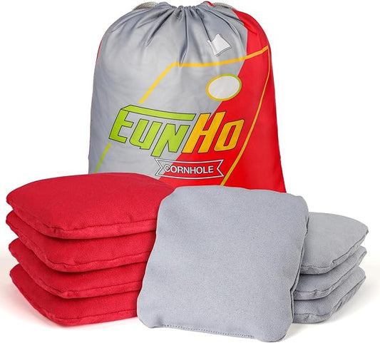 EunHo Dual Sided Cornhole Bags Regulation Set of 8 Professional Cornhole Bean Bags Slick and Stick
