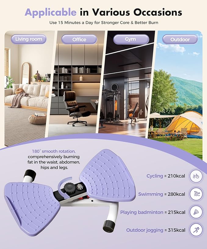 Waist Twisting Machine Fitness Tool, Ab Twister Board with the Smart LED Digital Monitor, 330LBS Capacity & 20dB Ultra-Quiet, Anti-Slip Home Gym Workout Equipment for Women Belly Fat