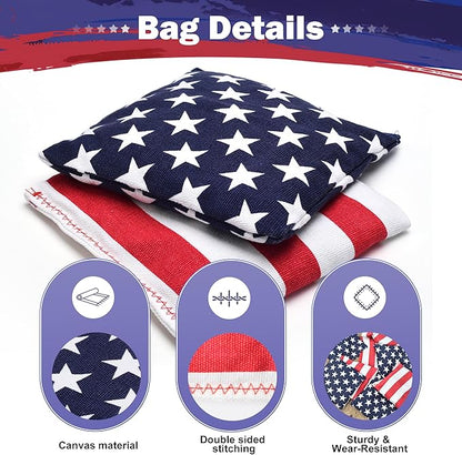 Cornhole Board Set for Adults - 4x2ft, Corn Hole Game with Scoreboard, Outdoor Yard & Lawn Games, Heavy-Duty Wood Construction, Includes 8 Durable Bean Bags, Family Sports
