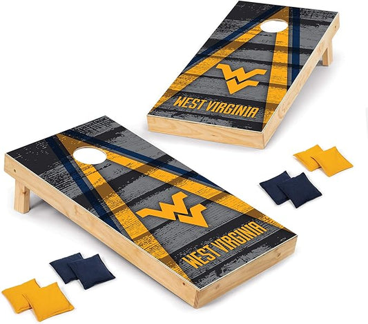 Wild Sports NCAA College 2' x 4' Wood Direct Print Tournament Cornhole Set, 8 Bean Bags, Vintage