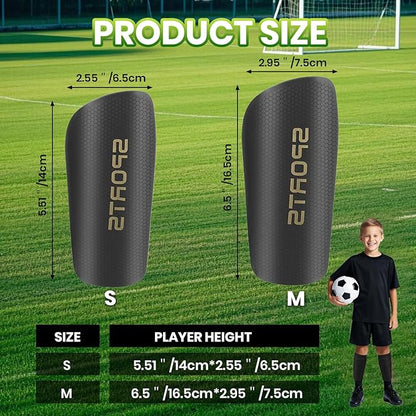 Shin Guards Soccer Kids 2025 Version High-Density Foam Soccer Shin Guard with Sleeves Shin Protective Pads for Kids Daily Practice School Competitions Outdoor Play