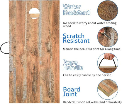 Solid Wood Premium Cornhole Game Set, Bean Bag Toss Game for Tailgate, Outdoor, Backyard - Professional Portable Cornhole Boards & Set of 8 Cornhole Bean Bags (Junior, Tailgate, Regulation Size)