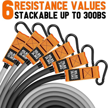 Heavy Resistance Bands for Working Out, 300lbs/360lb/420lb Exercise Bands Workout Bands with Handles, Door Anchor, Ankle Straps, Home Gym Workout Equipment for Men Fitness Strength Training Stretching