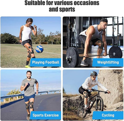 12pcs Precut Kinesiology Tape for Knees, Knee Tape for Knee Pain Relief Pre Cut, Elastic Knee Support & Stability, Breathable, Hypoallergenic Athletic Tape